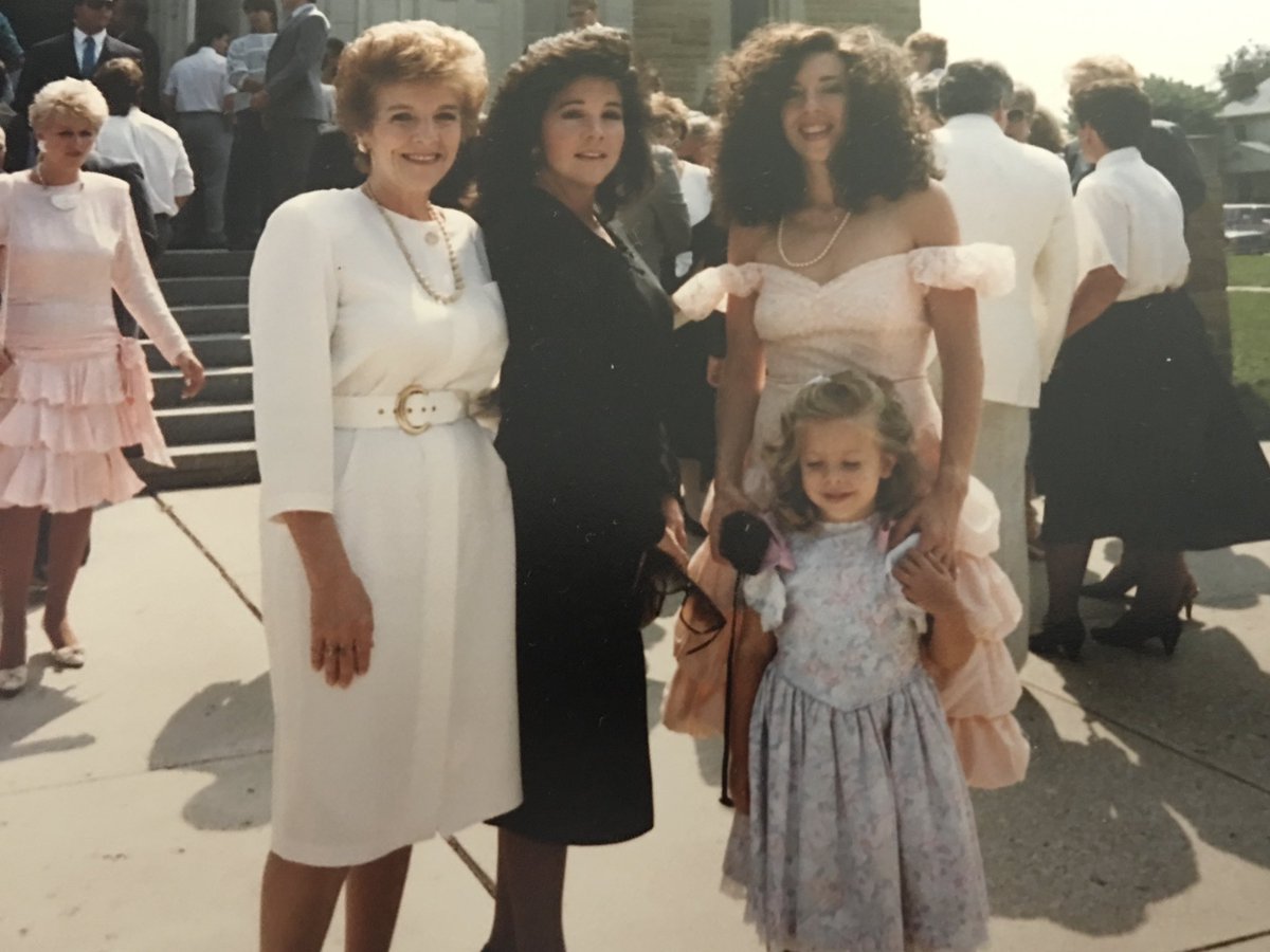 CaitlinCComedy's tweet photo. @gates_mcfadden this is me w/my Aunt Theresa (in black), my mom &amp; my gran. My aunt is a remarkable woman who introduced me to TNG She’s a nurse anesthetist caring for Covid patients&amp; it’s been a very difficult time for her. I just know a shout out from you would boost her spirits https://t.co/01q8tfgxyg