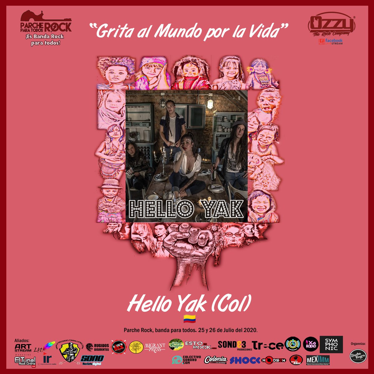 Banda bogotana con mucho blues, rockabilly y su gran vocalista, ellos son <a href="/HelloYakMusic/">HelloYak</a> una de las bandas invitadas a #GritaAlMundoPorlaVida <a href="/ParcheRock/">ParcheRock</a>