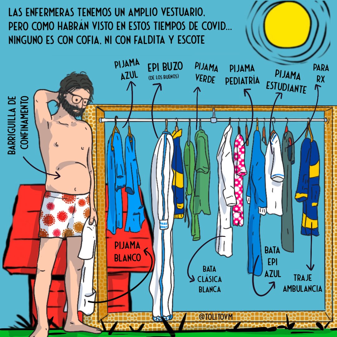 Interesante: <a href="/tolitovm/">Tolo Villalonga</a>: 'En el armario o en la taquilla de una #enfermera hay variedad de ropa de trabajo, pero NINGUNA es con cofia ni con minifalta y escote 

👉🏼 La “alta costura” de las enfermeras en tiempos de #CO… , see more tweetedtimes.com/v/13688?s=tnp