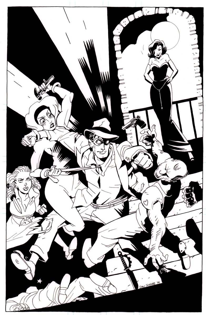 There were a TON of rounds of tryouts for this book. First, I did these spec pages -- you can see I was still using the super fine SAN HANNIBAL microns. Some good stuff here and there, but there's a pervasive stiffness. It was that last pinup that ended up pushing me forward.