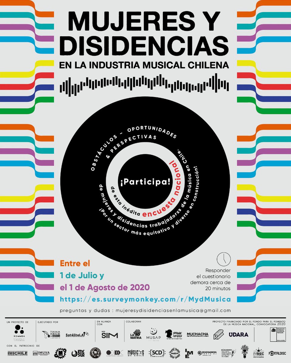 ObGeneroyMedios's tweet photo. ⚡️Si eres trabajadorx de la música, te invitamos a participar en el inédito estudio acerca de la situación de mujeres y disidencias en la industria de la música en Chile⚡️

Responde la encuesta aquí 👇https://t.co/o6eJWeKtT1

#mujeresenlamúsica
#músicachilena
#rommdachile https://t.co/ddtHHBJyag