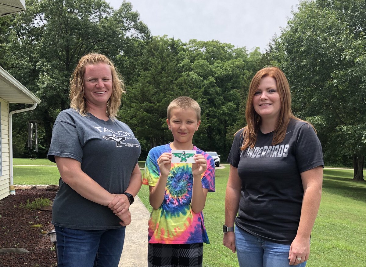 NorthCallawayMS's tweet photo. NCMS Principals are on the move meeting middle school students from across the district! The caravan will continue throughout the month and the beginning of August. If you haven’t already, please complete the Welcome Visit Survey. #ThunderbirdProud https://t.co/Xvjb260Oqu
