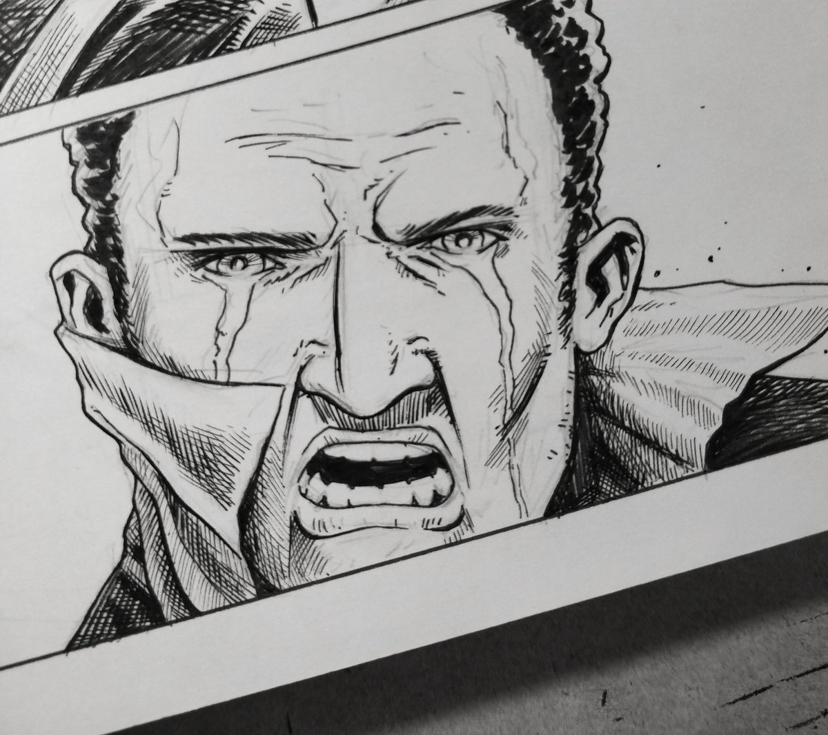 Barrykeegan's tweet photo. Emotional page in #thedarkpool #inking #irishcomics #indiecomics https://t.co/Mrd3YnsS1M