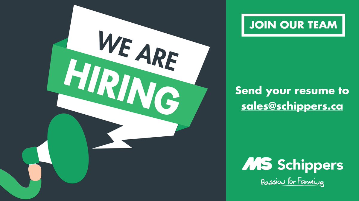 SchippersCanada's tweet photo. We are hiring a full-time Sales Admin position!

Schippers is a family-owned/operated company with a Passion for Farming and is looking for someone with that same passion, motivation, &amp; enthusiasm!

Interested?
Send your resume to sales@schippers.ca

Retweets are appreciated!👌 https://t.co/9RXdvEr3rS