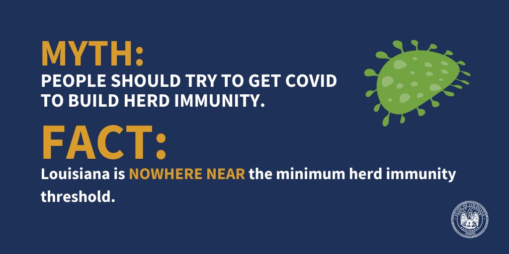 Let's set the record straight on COVID-19.

For the myths vs. facts of COVID-19, visit: gov.louisiana.gov/COVID19-myths

#lagov #lalege
