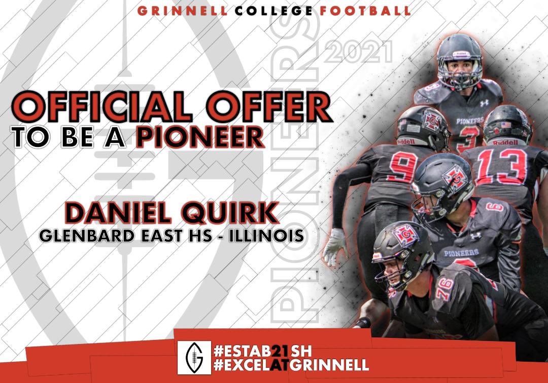 dquirk27's tweet photo. Excited to receive my first offer from Grinnell! @HFCBarnes @coach_ator @RamFBHC https://t.co/Vt62D06QUR