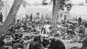 Compare Mathew Brady's "Savage Station" field hospital photograph from the US Civil War: