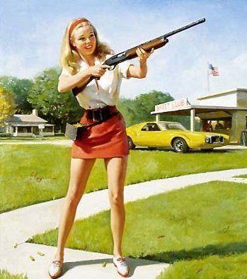 Lucky thing, too -- this Gil Elvgren painting became the basis for my Ellen Dolan, which apparently was one of the things that finally put me over the top. I had the gig! Now it was time to get to it, we needed the issue in a month. An appropriate start to a comics career.