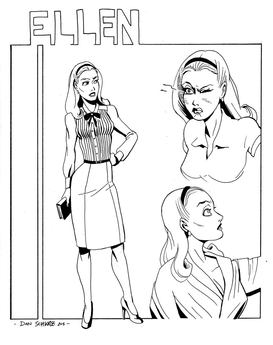 Lucky thing, too -- this Gil Elvgren painting became the basis for my Ellen Dolan, which apparently was one of the things that finally put me over the top. I had the gig! Now it was time to get to it, we needed the issue in a month. An appropriate start to a comics career.