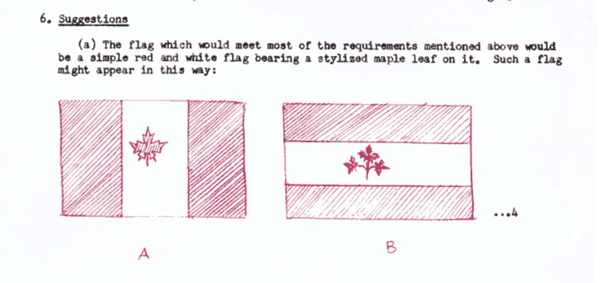 Stanley included a hand sketch of two options, one with the Prime Minister’s preferred three leaf design and one with the first image of the familiar scheme. 8/14