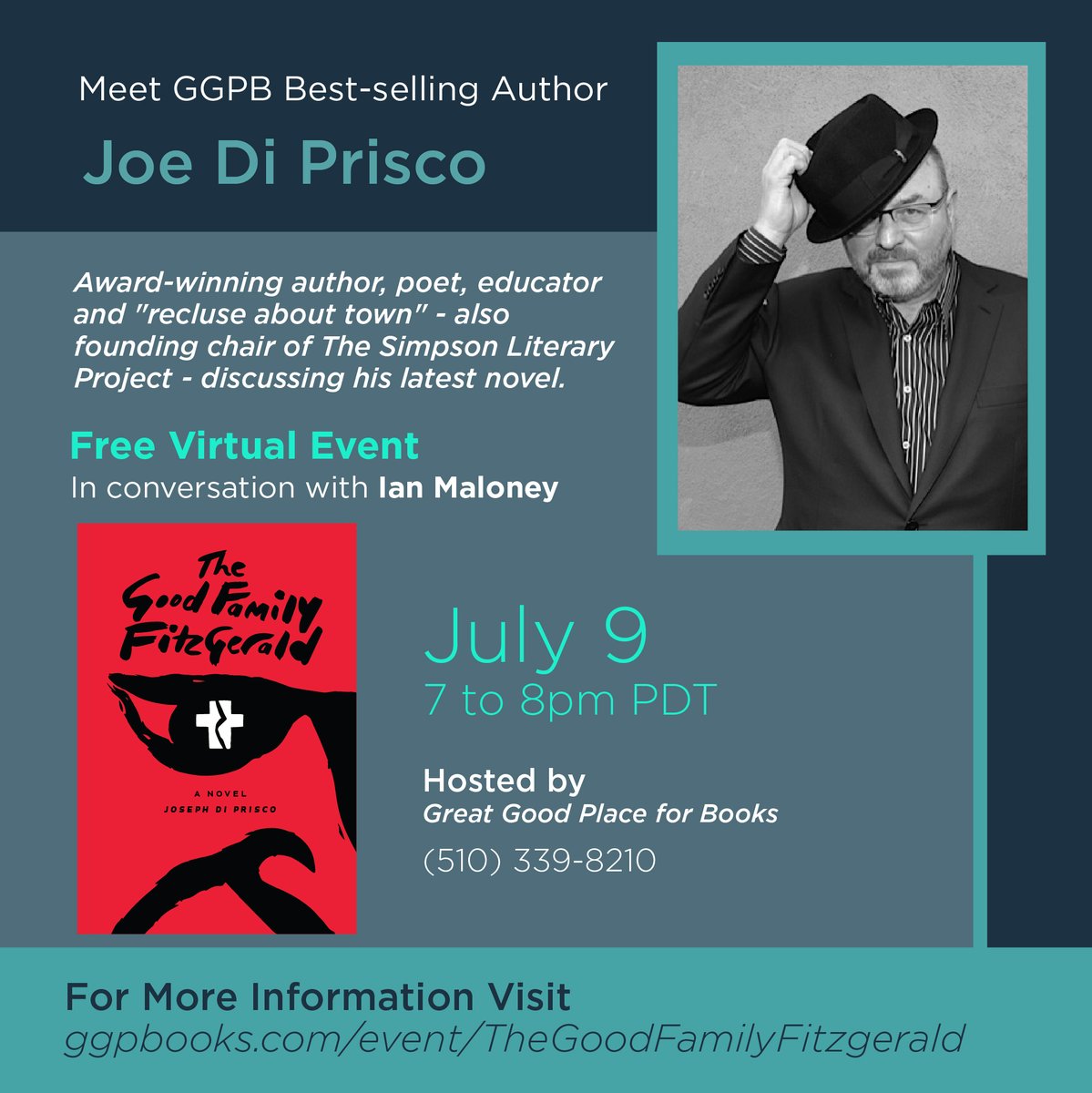 I'm having another virtual event on July 9th. This time with the fabulous folks at <a href="/GreatGoodPlace/">GGP Books</a> for Books. Hope to see you there!