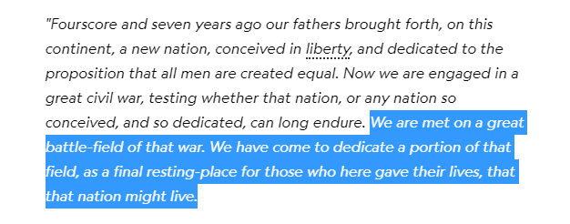 that November, the President reads:"that we here highly resolve that these dead shall not have died in vain — that government of the people, by the people, for the people, shall not perish from the earth."would there be a nation without John Buford? (14 of 16)