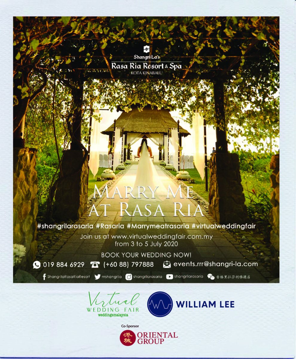 rrrshangrila's tweet photo. Weddings made by Shangri-La. Designed with care so you can enjoy the moments that truly matter. Join us at the Virtual Wedding Fair from 3-5 July. 

#Marrymeatrasaria #weddingsmalaysia #Virtualweddingfair https://t.co/iHHHK3NeyG