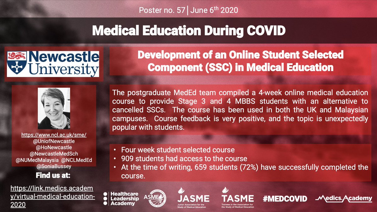 The HLA (@hla_int) on Twitter photo Rewatch the #MEDCOVID Conference at: link.medics.academy/virtual-medica…
Virtual Poster No. 57 <a href="/UniofNewcastle/">Newcastle University</a> <a href="/HoNewcastle/">HoSNewcastleMedicine</a> <a href="/NewcastleMedSch/">Newcastle Med School</a> <a href="/NUMedMalaysia/">Newcastle University Medicine Malaysia</a> <a href="/NCLMedEd/">Med Ed at NCL</a> <a href="/SoniaBussey/">Dr Sonia Bussey</a>
<a href="/asmeofficial/">Association for the Study of Medical Education</a> <a href="/tasme_uk/">TASME UK</a> <a href="/jasme_uk/">JASME</a> <a href="/MedicsAcademy/">medics.academy</a> #MedEd #MedTwitter #MedStudentTwitter Rewatch the #MEDCOVID Conference at: link.medics.academy/virtual-medica…
Virtual Poster No. 57 <a href="/UniofNewcastle/">Newcastle University</a> <a href="/HoNewcastle/">HoSNewcastleMedicine</a> <a href="/NewcastleMedSch/">Newcastle Med School</a> <a href="/NUMedMalaysia/">Newcastle University Medicine Malaysia</a> <a href="/NCLMedEd/">Med Ed at NCL</a> <a href="/SoniaBussey/">Dr Sonia Bussey</a>
<a href="/asmeofficial/">Association for the Study of Medical Education</a> <a href="/tasme_uk/">TASME UK</a> <a href="/jasme_uk/">JASME</a> <a href="/MedicsAcademy/">medics.academy</a> #MedEd #MedTwitter #MedStudentTwitter