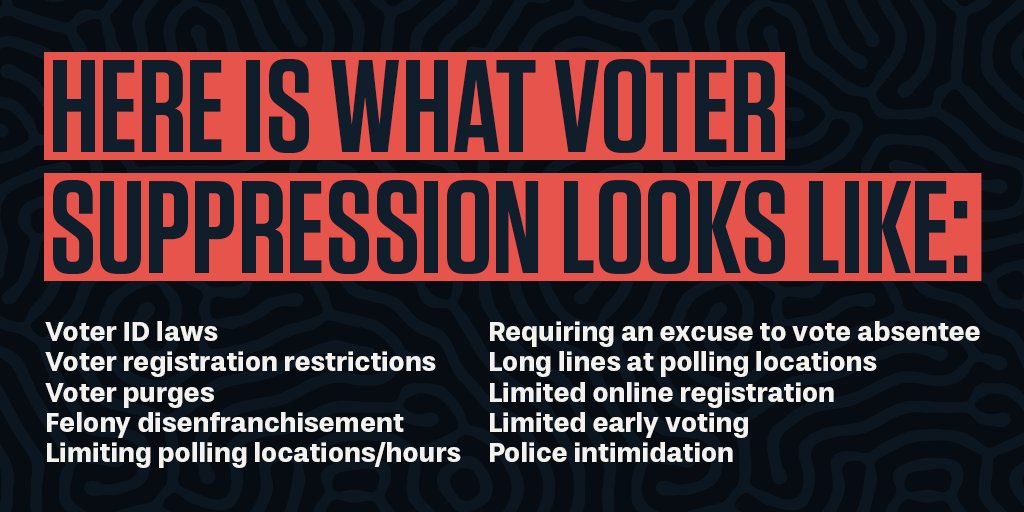 Stand Up America On Twitter Voter Suppression Is Alive And Well In Our Democracy Just Look At Georgia And Wisconsin And Texas Just Look At Mitch Mcconnell Refusing To Hold A Vote