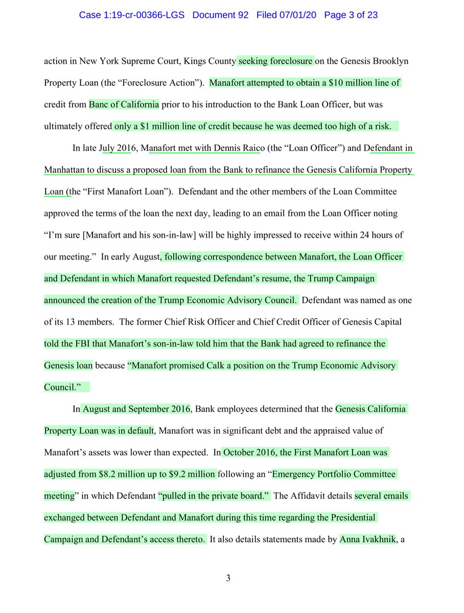 BREAKINGCalk’s Motion to Suppress iPhone evidence, “compel” the Govt to produce Grand Jury Transcripts & produce OCC Coms: DENIEDIn 2017 a PITA account said: Manafort & Calk are in deep shit, OCC not playing. Trolls/Stalkers you were wrong, againS&SW AUTHORIZED JUNE 26, 2017