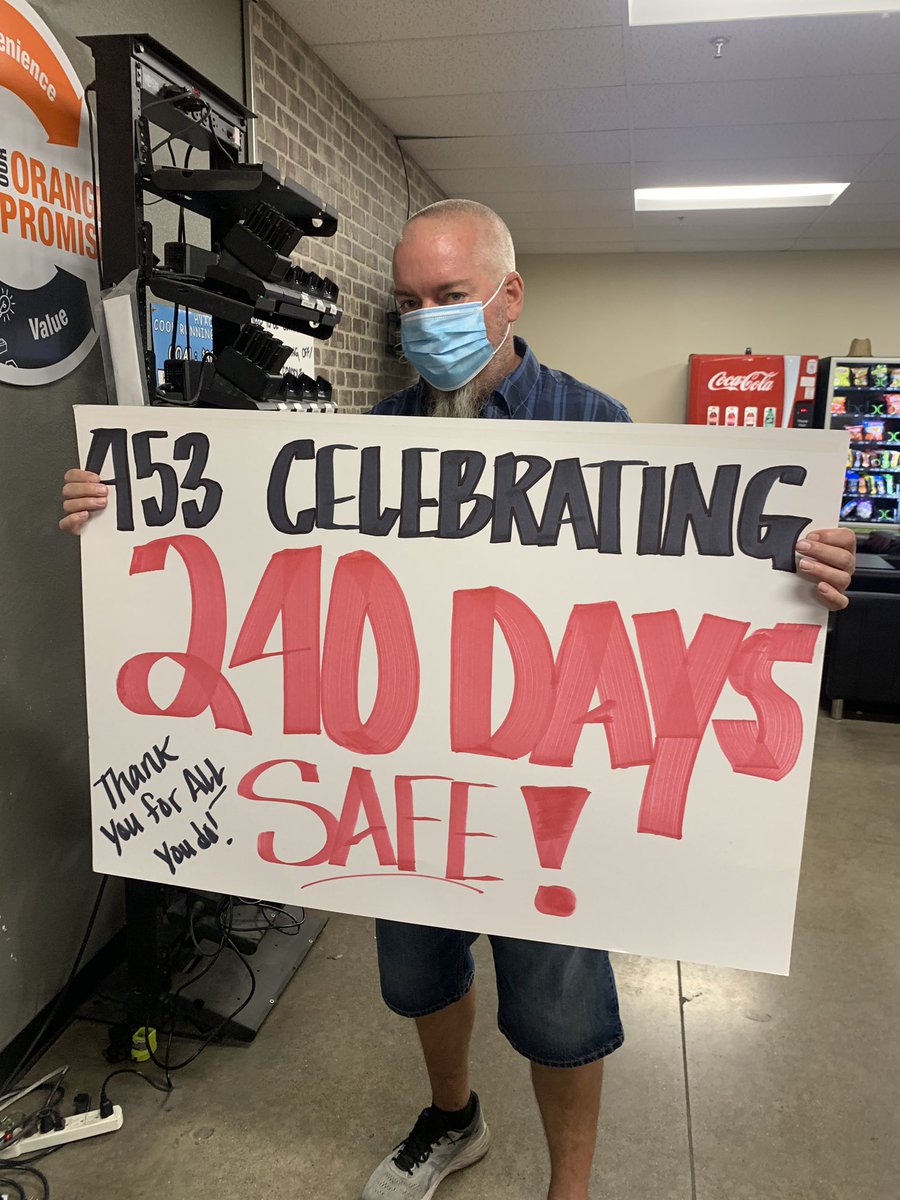 SandraD2429's tweet photo. Today marks 240 DAYS SAFE! Great job to everyone working safe and taking care of each other. Ice cream, ice cream, we all can have some ice cream! #THD0453 #D287 @rebekahford05 @KamJohnston_ @DHRM_mjackson @Andrewloomis69 @Lizeth_Cruz0453 https://t.co/ejaE1ChwIw