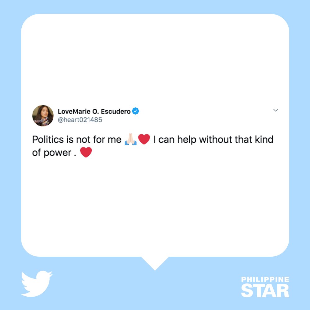 Kapuso star Heart Evangelista said she won’t be entering politics anytime soon. On Twitter, the actress noticed a tweet from a netizen which said that they are hoping she will not be getting into politics. FULL STORY: bit.ly/3ipv5dN | @latest_chika