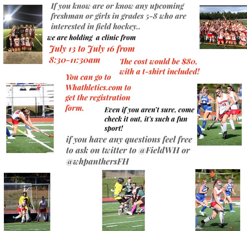 Starting next week we are going to having some workouts and skill sessions on Tuesday’s at 9am! Spread the word for girls who are interested in playing. If you can’t make it to some it’s okay , just contact Madison , Noelle or Lauren!! We are excited to get back into the game🏑🏑