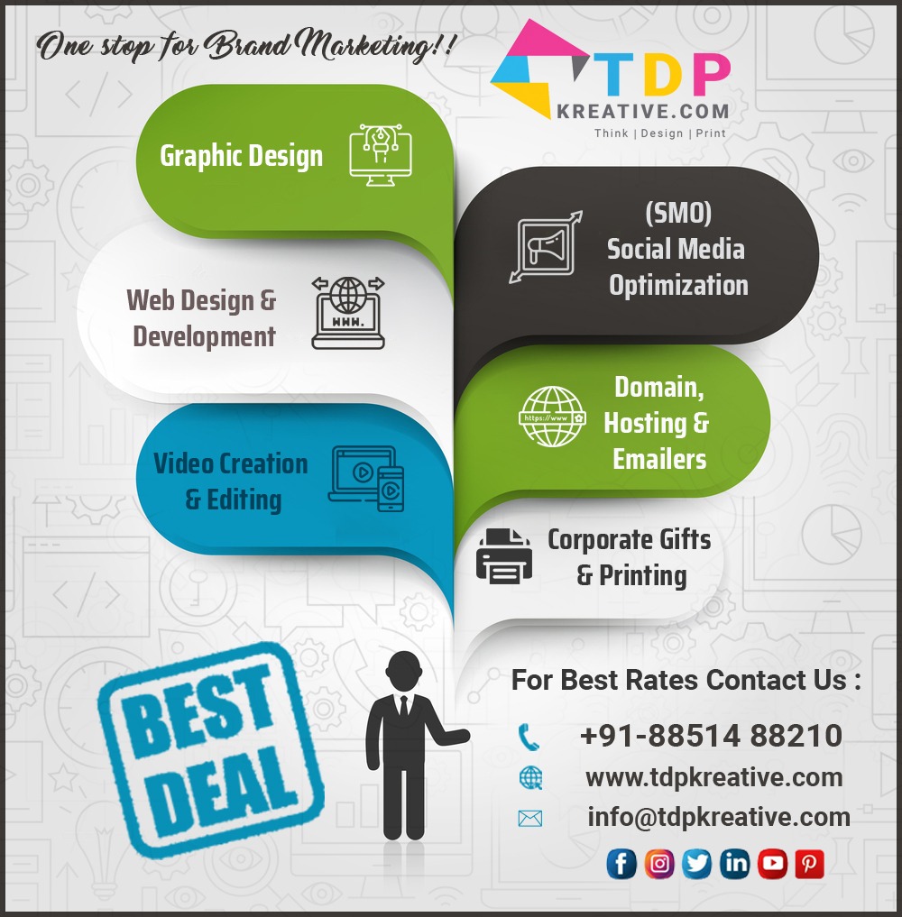 KreativeTdp's tweet photo. Use Internet as a Boom letting Your Business run online !!
One Stop for Brand Marketing !!
for details contact us : +91-8851488210
info@tdpkreative.comi | https://t.co/PmGdqG6py0
#graphicdesign #webdesign #webdevelopment #tdpwork #socialmediaservices #printing #corporategifts https://t.co/qYQHz57sjx