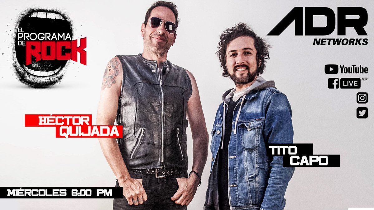 hectorlalupita's tweet photo. En unos minutos, comenzamos con el programa mas ruidoso de Internet #ElProgramaDeRock con nuestros invitados @losdeabajomx, #WildShadow y @KillTheTV2 😎🤘

¡No se lo pierdan! por https://t.co/hwhIppFzNJ

@capotitou 
@adrnetworksmx 
@ProgramadeRock1 https://t.co/qs3LXRL90l