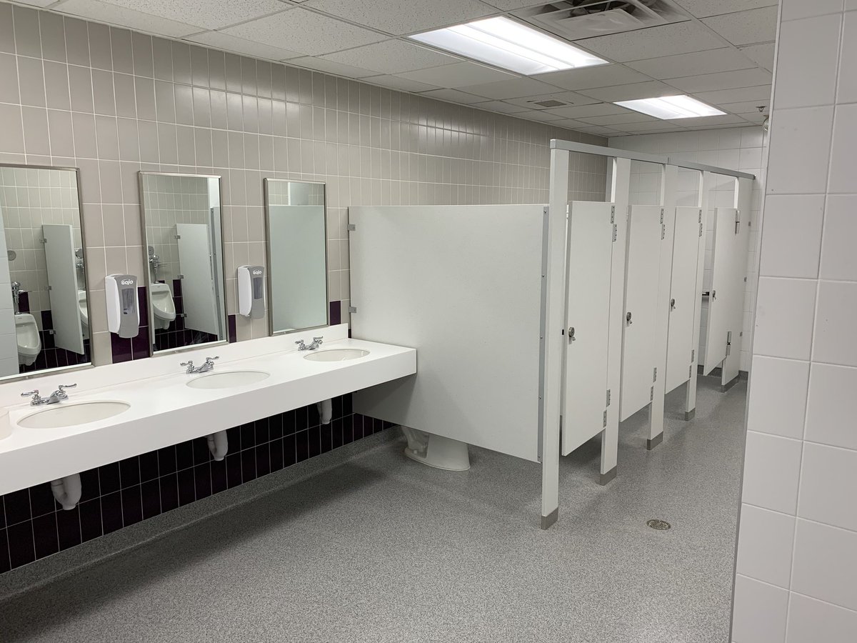 You asked for a flat floor in the choir room? You got it!

You asked for a cool new PAC lobby? Yep!!

You asked for a nifty new entry design into the auditorium? Can do!!!

You asked for redone bathrooms complete with working doors on all the stalls? Done and done!!!!
