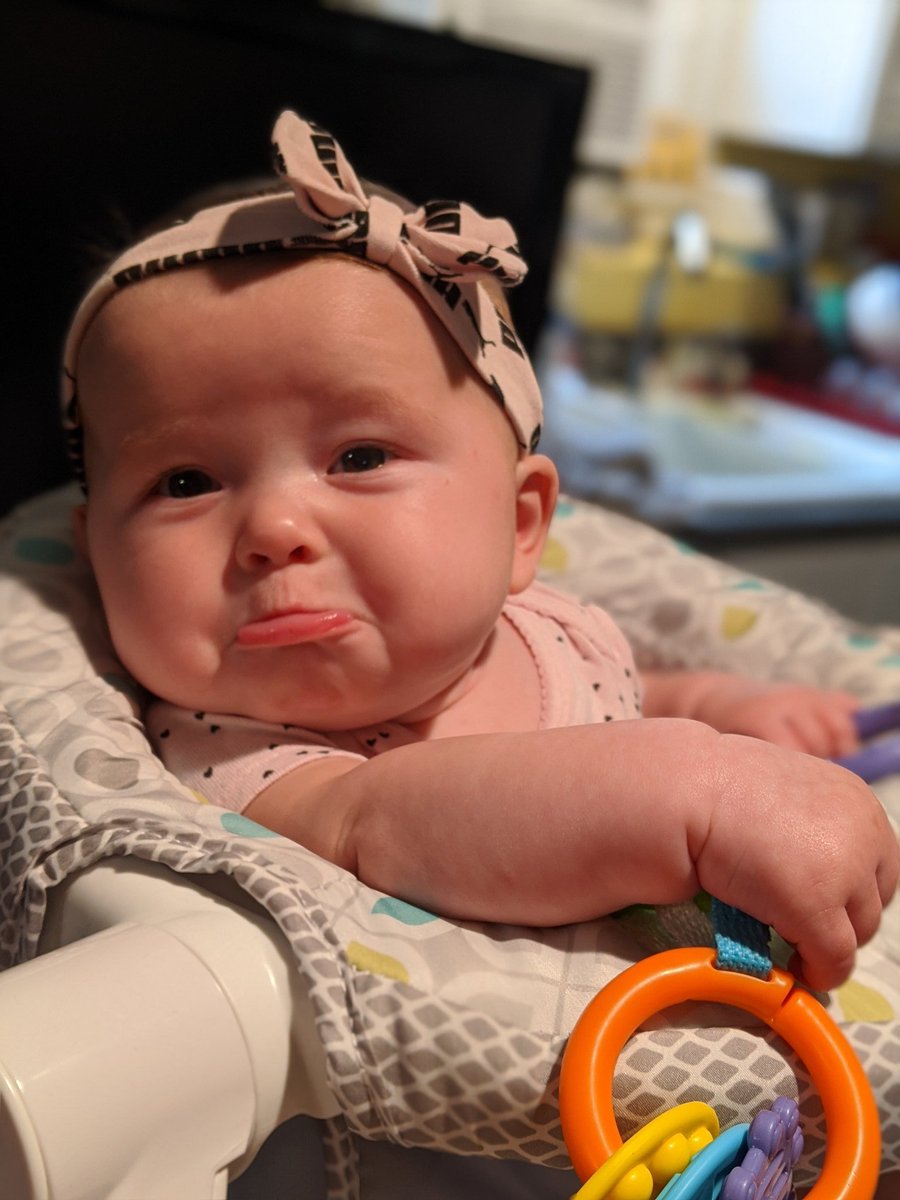 we call this the frump face... 3 seconds later she giggled for the first time. 🤣💗

#scarlettannhall #frumpface #frown #babyfrown #sadbaby #puma #15weeksold #fifteenweeksold #fifteenweeks #15weeks #baby #infant #babygirl #3monthsold #threemonthsold