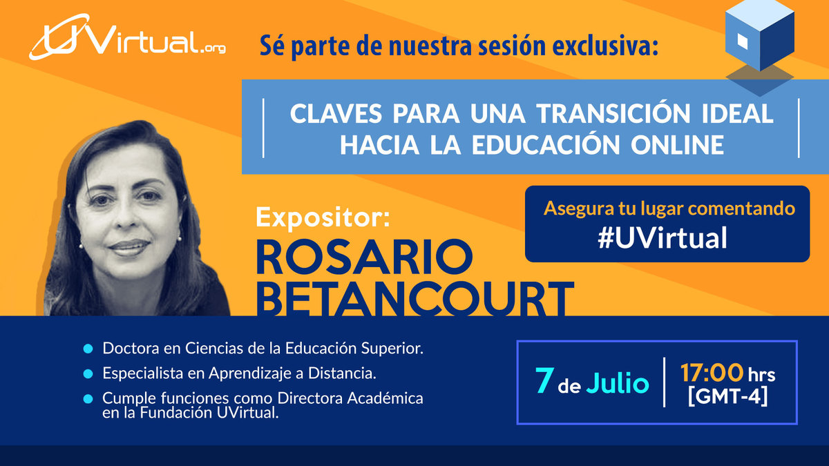 uvirtualoficial's tweet photo. 👉 Hemos preparado una nueva sesión exclusiva para ti.
👩💻 Tema: "Claves para una transición ideal hacia la educación online".
🤔 ¿Quieres ser parte?
�� Revisa nuestra imagen y entérate como puedes tener el acceso.
#UVirtual https://t.co/1hG7hOX9fB
