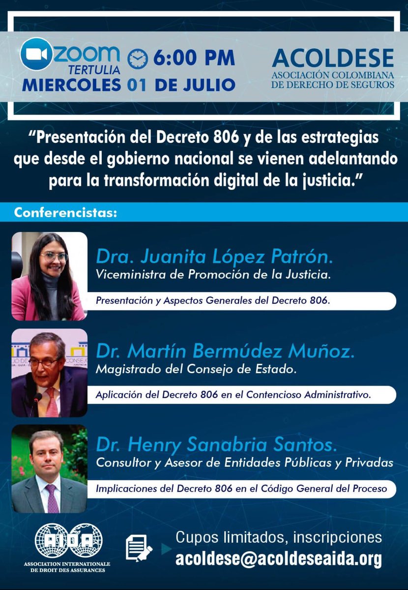 AcoldeseAida's tweet photo. Inicia el evento en este momento, con la participación de la Dra. @JuanitaLopezP83 , el Dr. @sanabriahenry y el Dr. Martín Bermúdez. Pueden seguirlo por nuestro Canal Oficial de YouTube: https://t.co/AI55ssRgoC https://t.co/W84TmlQJd6
