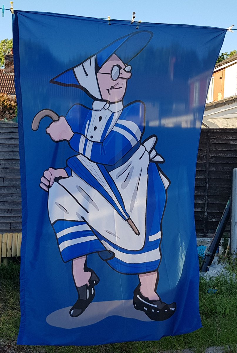 EvertonBanners's tweet photo. Our #toffeelady waver which some of you might have seen at games this season being flown in the Gwladys Street. More wavers planned.
#UTFT #NSNO #COYB #EFC #EVERTONIA #ANCELOTTI #UPTHETOFFEES #EVERTON https://t.co/uj29XVgHMw