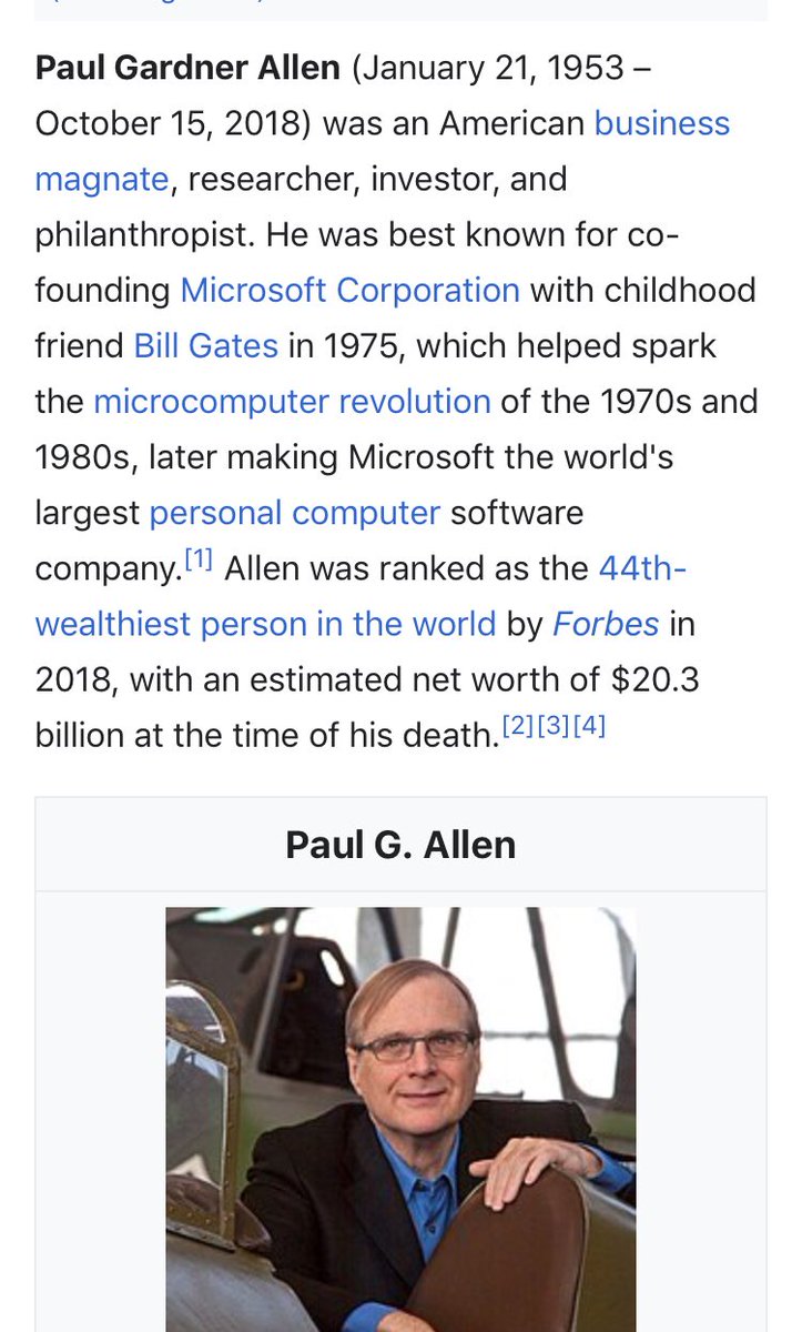 7/ PAUL ALLENCO-FOUNDER OF MICROSOFTPartied with GHISLAINE MAXWELL on his “PLEASURE PALACE YACHT‘Nuff said*Died in 2018 at 65*