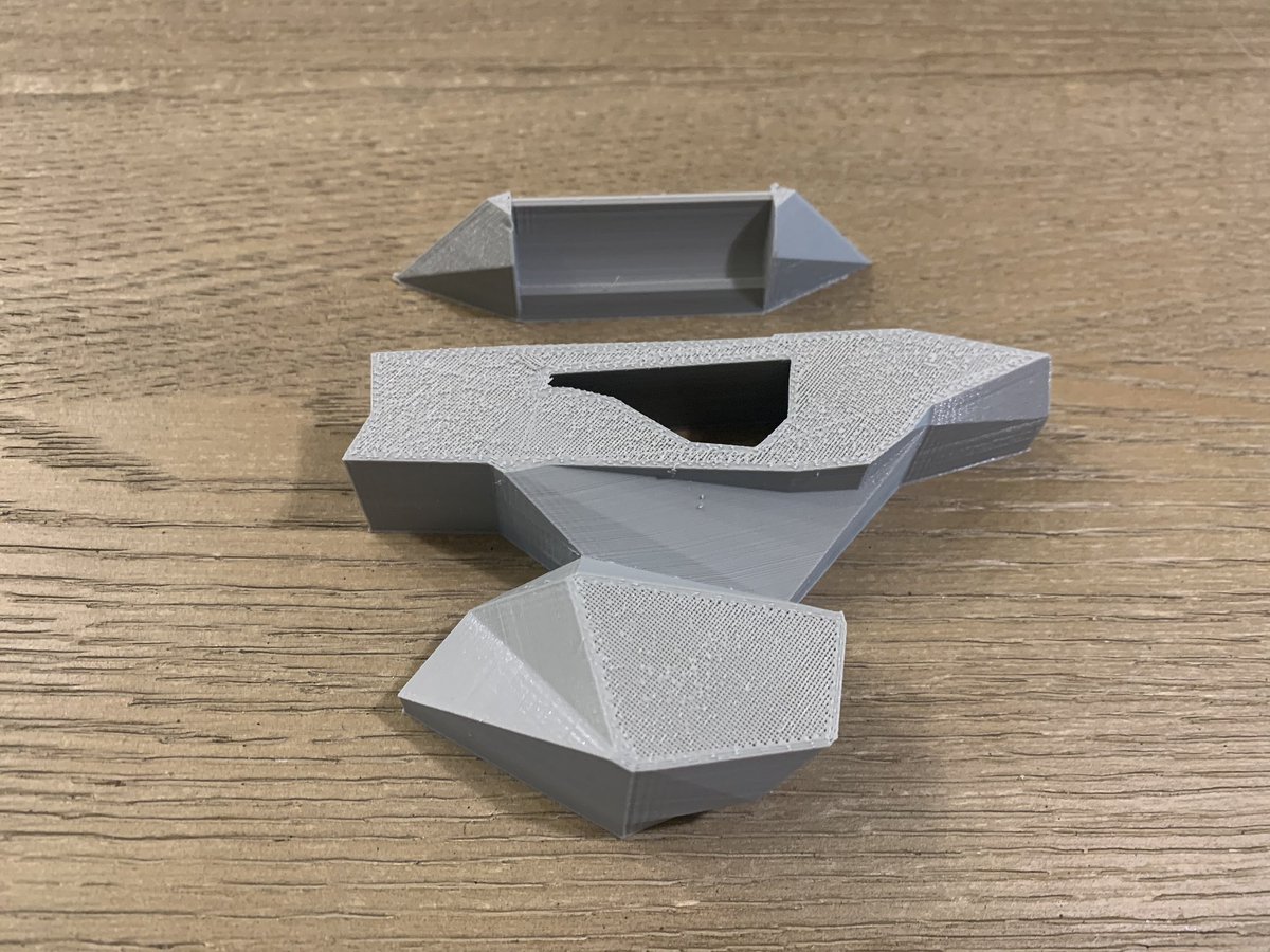 AVPlanerunnerVA's tweet photo. Hit a Setback(tm). 15 hours into a 20 hour print, the #anycubic filament sensor bracket goofed up. Filament jammed in the extruder and ruined the print. 2nd attempt successful, but took part of the Ultrabase bed surface with it. Heckin’ heck! #3dprinting #mechacommunity https://t.co/j0grbPg846