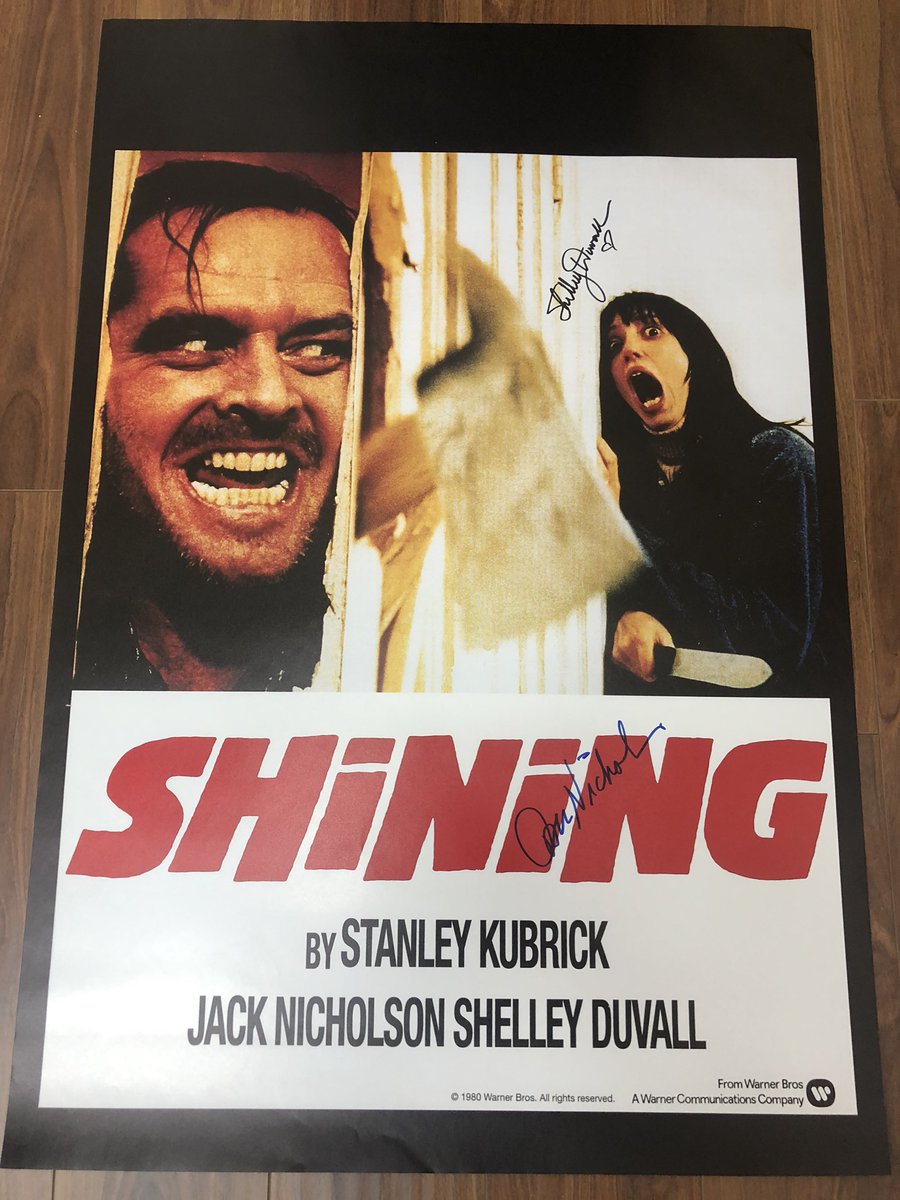 Do you have any type of memorabilia/autographs? If so, we’d love to see it! Comment with a picture of what you have! We’ll start, here’s The Shining poster signed by Jack Nicholson and Shelley Duvall!