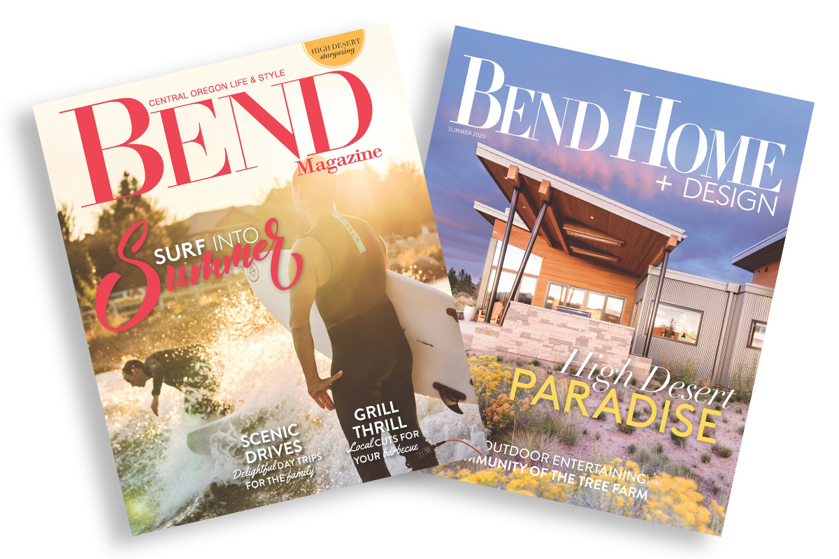 BendMag's tweet photo. Introducing the July/August issue of Bend Magazine and the Summer issue of Bend Home + Design! Pick up both copies at locations around Central Oregon today! https://t.co/CfbcpmMuGV
