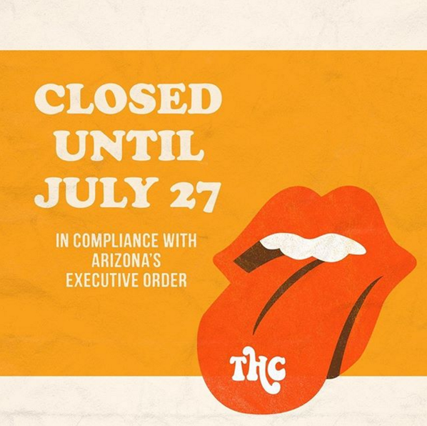 In compliance with Governor Ducey’s executive order, we will be closed until July 27. To support our company, you can still visit our other establishments, @themontaukaz &amp; @diegopopsaz. Stay healthy, sane &amp; groovy friends ✌🏽 we will reunite again soon! thehotchickaz.com/contact-us