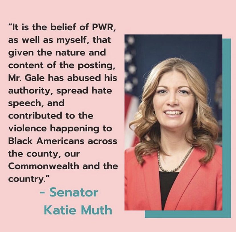PaWomenRise's tweet photo. We are so proud to announce that @kmuthPAsenate44 supports #Resolution334, and our PA State Ethics Commission Complaint against Joseph Gale. #joemustgo https://t.co/K0fPTkjzEO