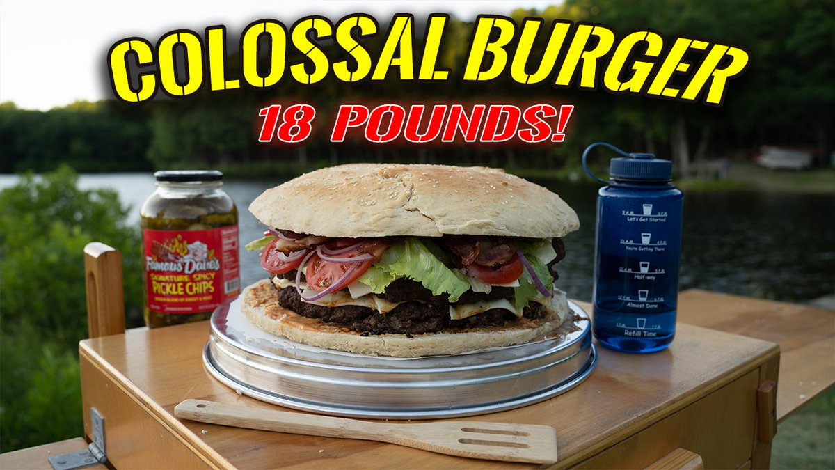 Grubmasters's tweet photo. We'd like to share the making of this ridiculous 18 Pound Bacon Double Cheeseburger with you during our first ever YouTube Premeire Thursday July 2nd at 8 PM Eastern to celebrate the 4th! πππ
https://t.co/hTRd248D0j
#GetOutThereAndCook #GiantBurger https://t.co/RT4vda08pT