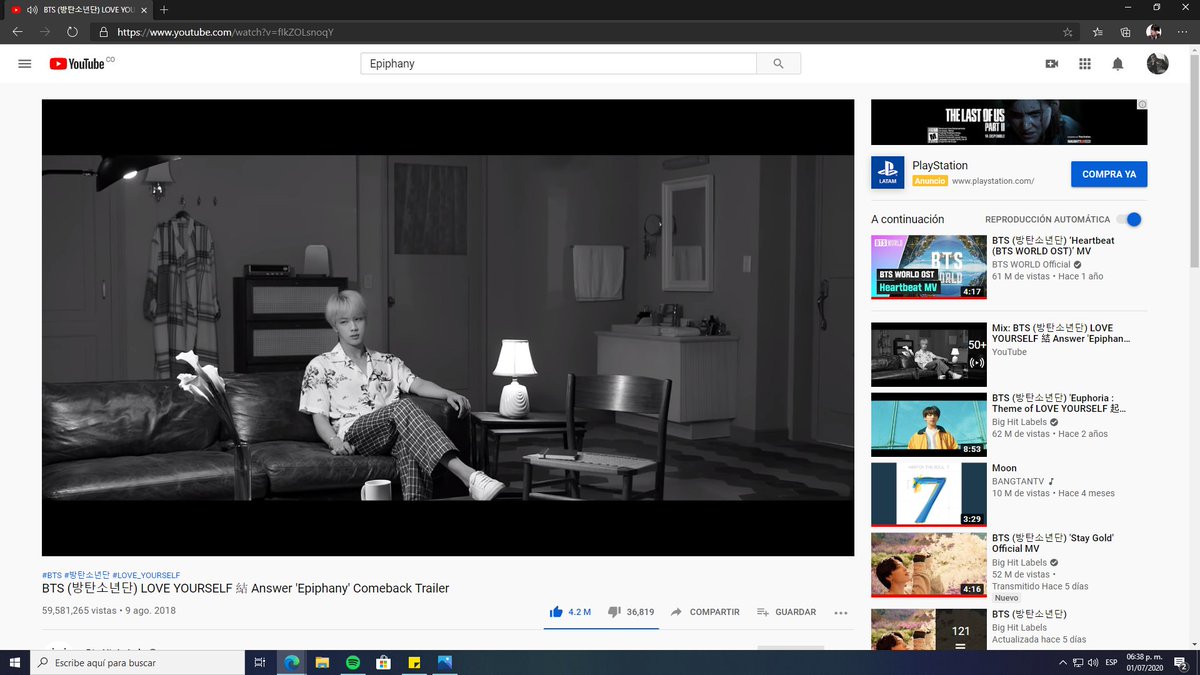 GodIsABangtanS's tweet photo. Epiphany está a punto de llegar a los 60M !!! Por favor stream Epiphany 💜🥰
#BackWithMOTS7 #WeAreBackWithMOTS7 #ArmyIsBack
@BTS_twt https://t.co/0NOzu8MJtK