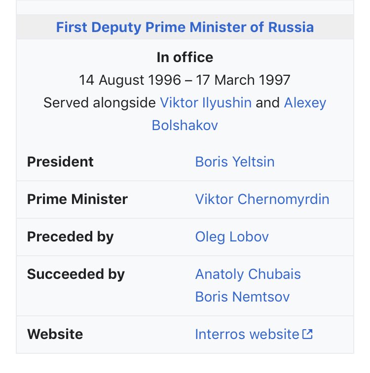 10/ VLADIMIR POTANINLARGEST INVESTOR IN RUSSIAN CO THAT HELD VOTER/ELECTION MGMNT DATA IN MARYLANDFirst Deputy Prime Minister of Russia after the USSR fell (under Yeltsin)‘Nuff said