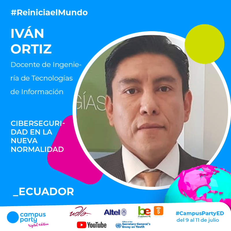 dbuenafer's tweet photo. Expertos de @UDLAEcuador expondrán en @campuspartylat distintos temas de innovación, tecnología, y programación del 9-11 de julio, inscríbete de manera gratuita y disfruta de 72 horas de contenido ininterrumpido.#Reiniciaelmundo #CampusPartyED https://t.co/CVBo2uiHvC
