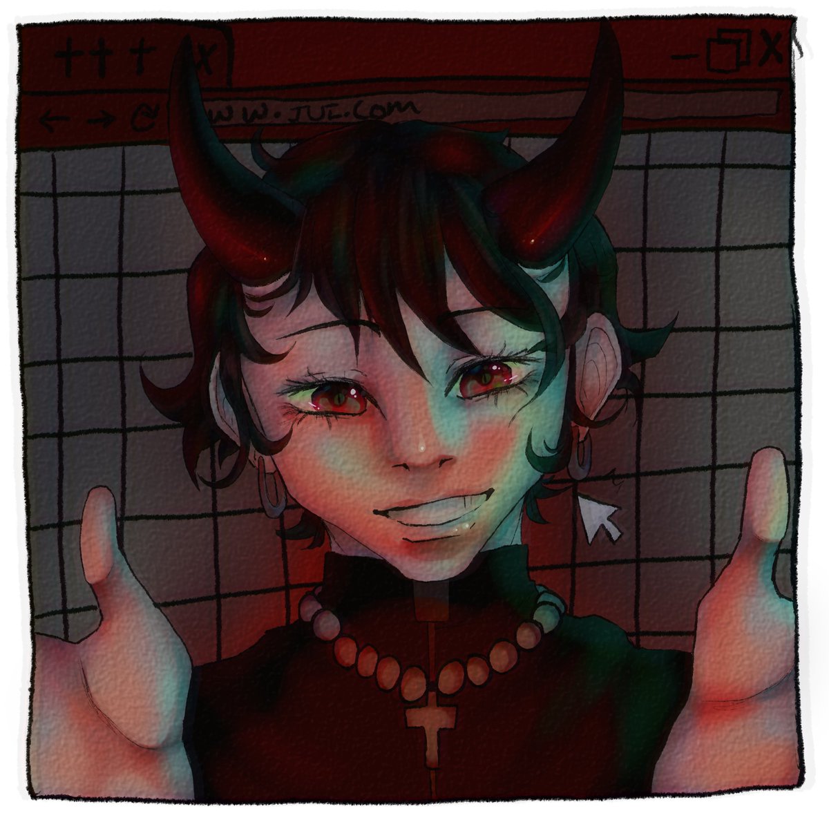 CL0WNKESTRA's tweet photo. commission for @/0T-T0 on DA #commissionart #art #digitalart #commissions #commissionopen #humanoidcharacter #creepyart #animeart #finishedcommissions https://t.co/y4tIOsREs1
