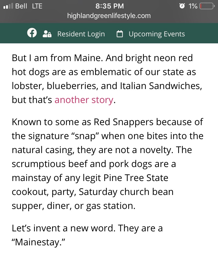 DavidBrushett's tweet photo. Having grown up in Maine, it often amazes me how many Nova Scotians don’t know about red hot dogs. Happy Canada Day! 🇨🇦 https://t.co/vFaH60ogte