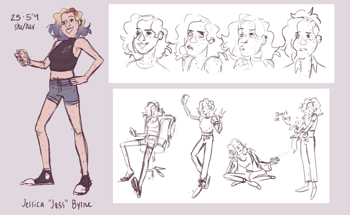 Helloo here's a character sheet for my oldest OC, Jess!! 