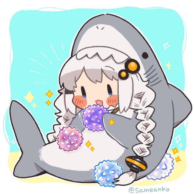 「hair ornament shark costume」 illustration images(Latest)