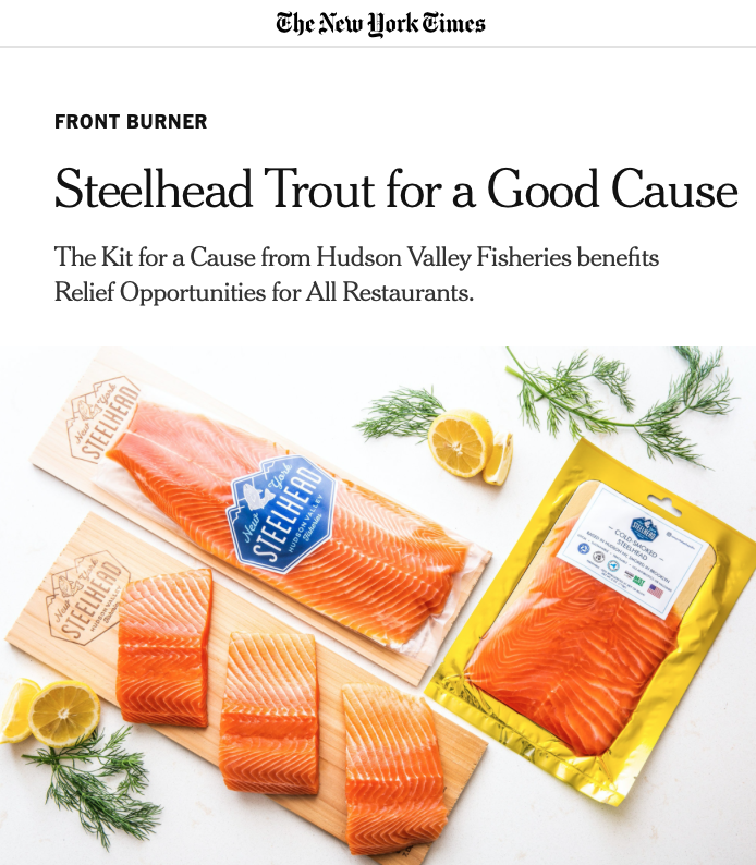 Our #KitForACause benefits RELIEF OPPORTUNITIES FOR ALL RESTAURANTS (ROAR) and runs through July 13. Two fresh fillets, two cedar planks and 4oz of cold-smoked steelhead for $50. #sustainableseafood #givingback #HudsonFresh #EatMoreSeafood #NYCRestaurantRelief
<a href="/nytimes/">The New York Times</a>