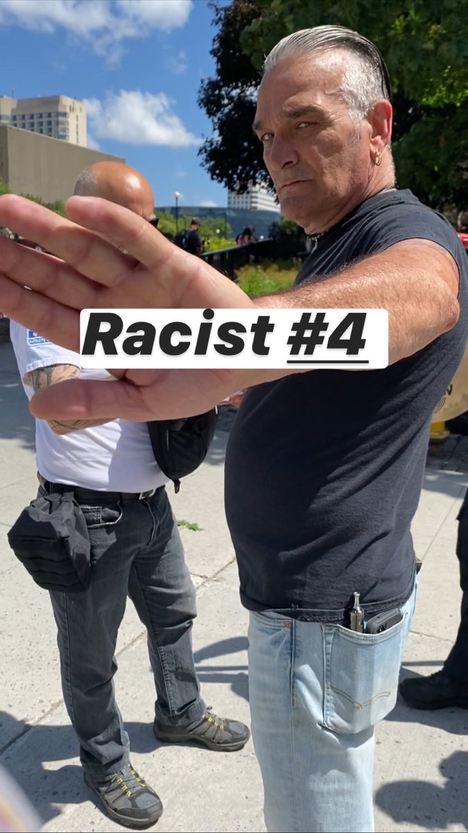 Racist #4 has quite a history as pointed out in the photos below. Standing hand in hand with his best buddy - another neo nazi!! They have attended events calling forth people to kill members of “anti-hate groups such as BLM, journalists and antifa.