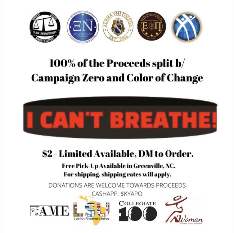 Latino Student Union and eight other organizations have collabarted to sell bracelets. 100% of the proceeds will be split between Campaign Zero and Color of change. If you have any questions please feel free to dm us.