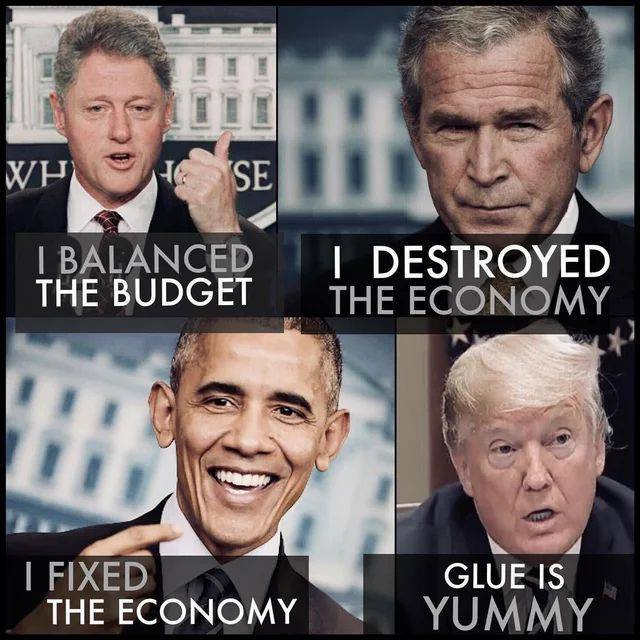 28thNOW's tweet photo. @TeamTrump @TrumpWarRoom @kayleighmcenany Trickle Down Economics has crippled our Nation
It began with Reagan and created a Recession
Bush grabbed the baton for another Recession
His son didn't learn from history, giving us the Great Recession
Now, Trump's may become a Depression
Republicans - Stealing America's Future https://t.co/TJjhoUEKLw