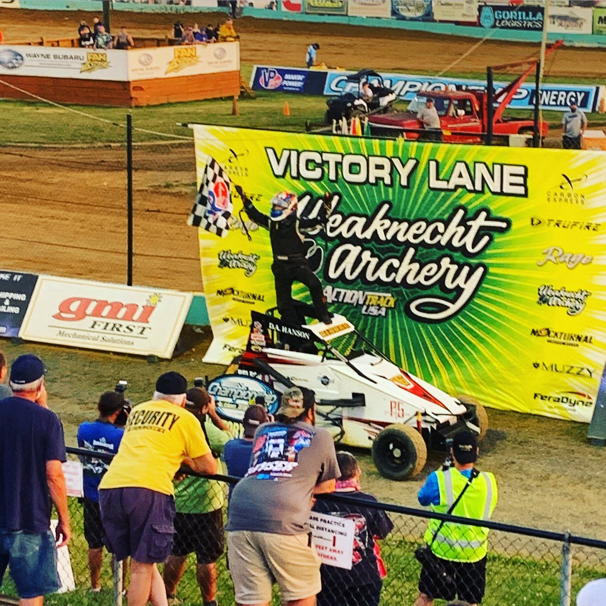 SpeedwayEnt's tweet image. It’s Mike Bednar in victory lane at @ActionTrackUSA in the Speedstr. Buckwalter and Godown top three