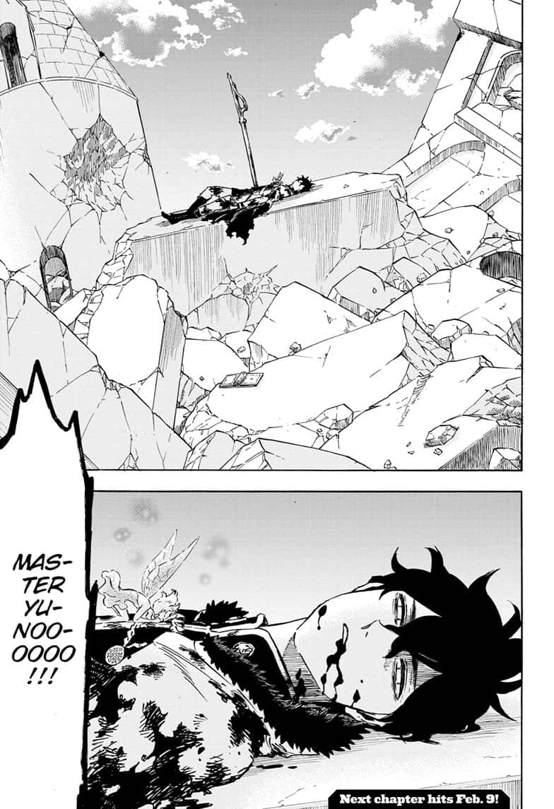 The final tension of the first act was Zeno vs yuno in which yuno loses and is close to death but William as a good captain had preplanned spells ready to heal everyone who was still alive. The second act was yami and co vs Dante